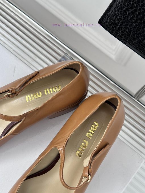 MIU MIU Classic Coarse Heel Mary Jane Single Shoe SeriesFull of girlish heart, the style des63mokrd4 - Image 9