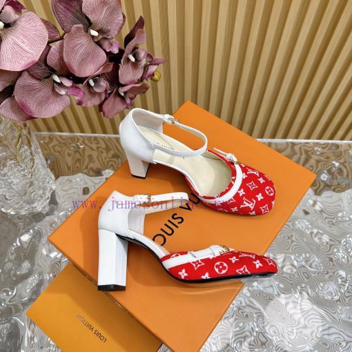 New LV Donkey Brand 2024 Early Spring New Top Original Developed Vintage Art High Heel Sandamwy2k0nt - Image 5