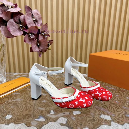 New LV Donkey Brand 2024 Early Spring New Top Original Developed Vintage Art High Heel Sandamwy2k0nt - Image 7