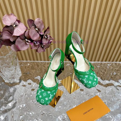 New LV Donkey Brand 2024 Early Spring New Top Original Developed Vintage Art High Heel Sanda6ocemur1 - Image 2
