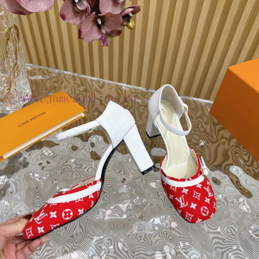 New LV Donkey Brand 2024 Early Spring New Top Original Developed Vintage Art High Heel Sandamwy2k0nt - Image 9