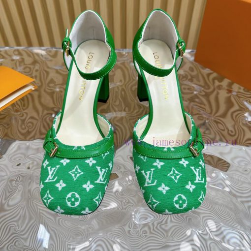 New LV Donkey Brand 2024 Early Spring New Top Original Developed Vintage Art High Heel Sanda6ocemur1 - Image 4