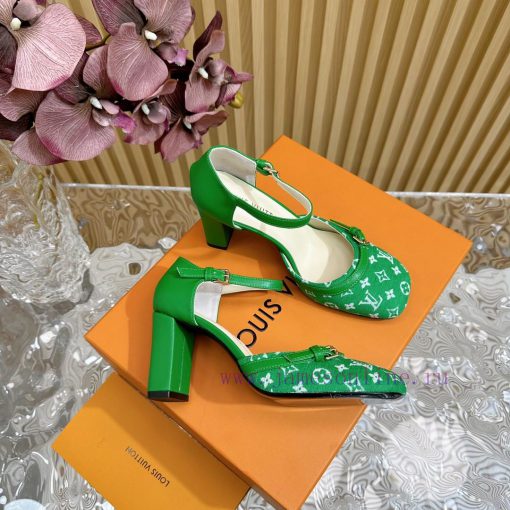 New LV Donkey Brand 2024 Early Spring New Top Original Developed Vintage Art High Heel Sanda6ocemur1 - Image 5