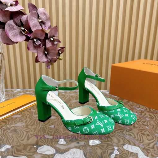 New LV Donkey Brand 2024 Early Spring New Top Original Developed Vintage Art High Heel Sanda6ocemur1 - Image 9