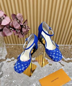 New LV Donkey Brand 2024 Early Spring New Top Original Developed Vintage Art High Heel Sanda582gn0hr