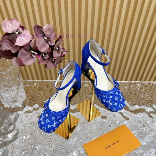 New LV Donkey Brand 2024 Early Spring New Top Original Developed Vintage Art High Heel Sanda582gn0hr - Image 2