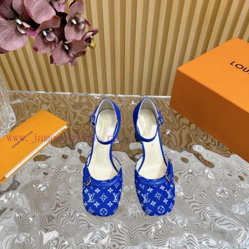 New LV Donkey Brand 2024 Early Spring New Top Original Developed Vintage Art High Heel Sanda582gn0hr - Image 3