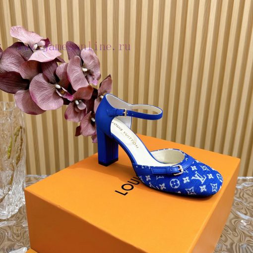 New LV Donkey Brand 2024 Early Spring New Top Original Developed Vintage Art High Heel Sanda582gn0hr - Image 6