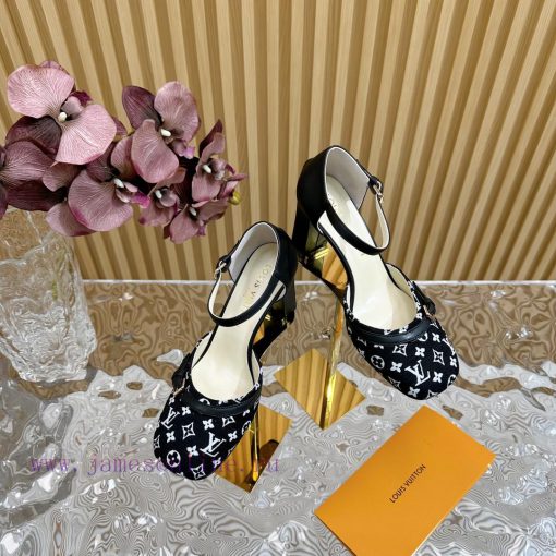 New LV Donkey Brand 2024 Early Spring New Top Original Developed Vintage Art High Heel Sandanyqdrkf6 - Image 2