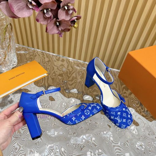 New LV Donkey Brand 2024 Early Spring New Top Original Developed Vintage Art High Heel Sanda582gn0hr - Image 9
