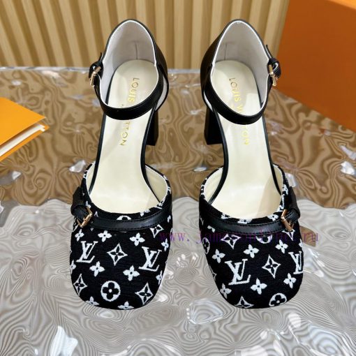New LV Donkey Brand 2024 Early Spring New Top Original Developed Vintage Art High Heel Sandanyqdrkf6 - Image 4
