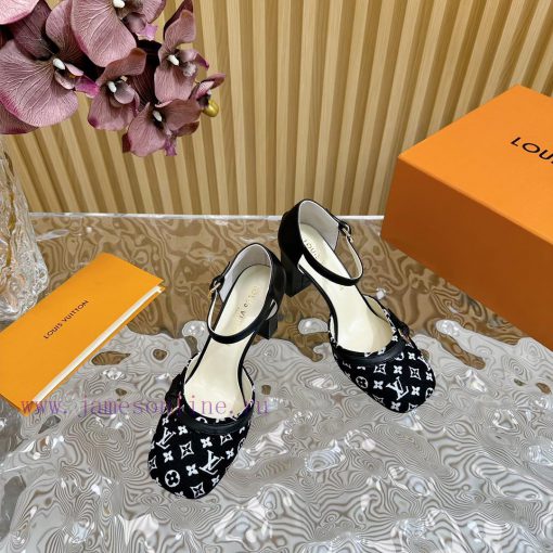 New LV Donkey Brand 2024 Early Spring New Top Original Developed Vintage Art High Heel Sandanyqdrkf6 - Image 7