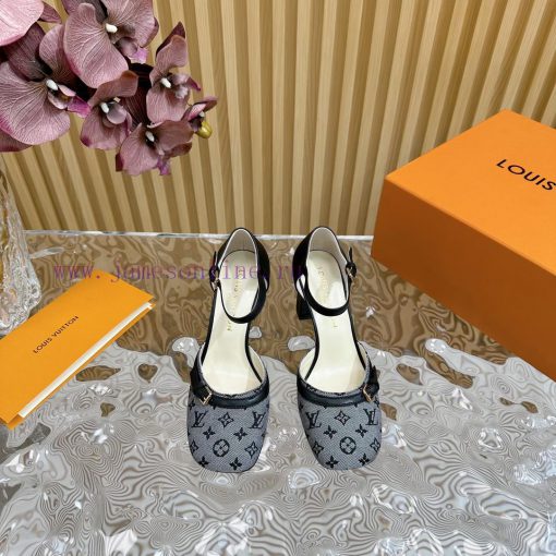 New LV Donkey Brand 2024 Early Spring New Top Original Developed Vintage Art High Heel Sandawk8v9sdo - Image 3