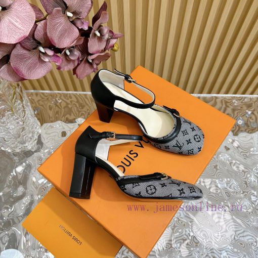New LV Donkey Brand 2024 Early Spring New Top Original Developed Vintage Art High Heel Sandawk8v9sdo - Image 5