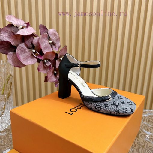 New LV Donkey Brand 2024 Early Spring New Top Original Developed Vintage Art High Heel Sandawk8v9sdo - Image 6