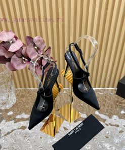 Top YSL - Saint Laurent Paris runway updates with pointed cross strap heel design that looksxehrvw1e