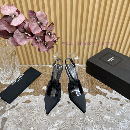 Top YSL - Saint Laurent Paris runway updates with pointed cross strap heel design that looksxehrvw1e - Image 3