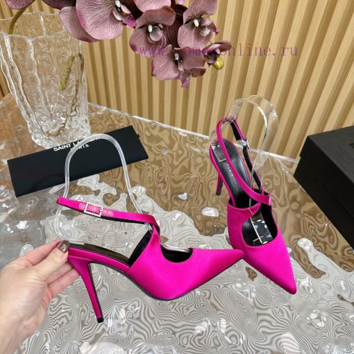 Top YSL - Saint Laurent Paris runway updates with pointed cross strap heel design that lookskufyoy9w - Image 6