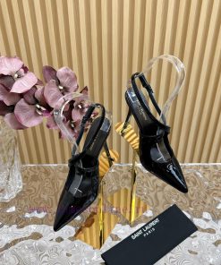 Top YSL - Saint Laurent Paris runway updates with pointed cross strap heel design that looksw3zpkdo5