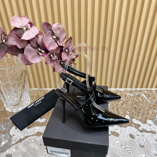 Top YSL - Saint Laurent Paris runway updates with pointed cross strap heel design that looksw3zpkdo5 - Image 9