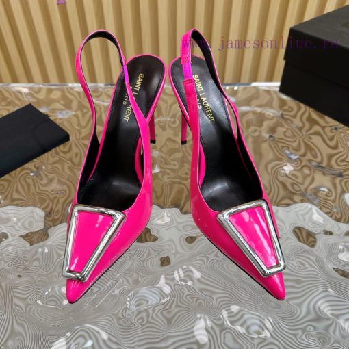 Top YSL - Saint Laurent Paris runway updates with pointed toe and square buckle, slim heel d8vh6m6hc - Image 4