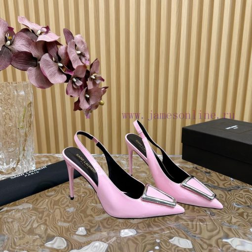 Top YSL - Saint Laurent Paris runway updates with pointed toe and square buckle, slim heel d3ktwfk1l - Image 5