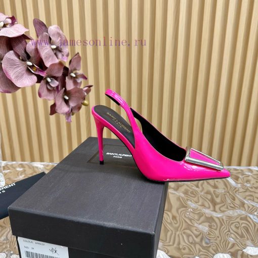 Top YSL - Saint Laurent Paris runway updates with pointed toe and square buckle, slim heel d8vh6m6hc - Image 5