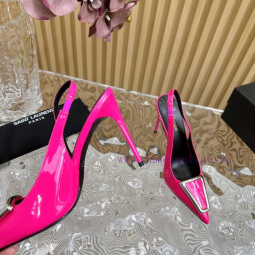 Top YSL - Saint Laurent Paris runway updates with pointed toe and square buckle, slim heel d8vh6m6hc - Image 7