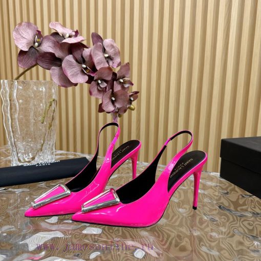 Top YSL - Saint Laurent Paris runway updates with pointed toe and square buckle, slim heel d8vh6m6hc - Image 9