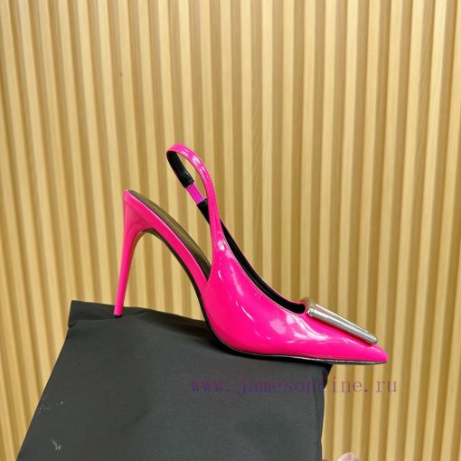 Top YSL - Saint Laurent Paris runway updates with pointed toe and square buckle, slim heel d8vh6m6hc - Image 10