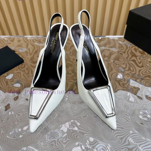Top YSL - Saint Laurent Paris runway updates with pointed toe and square buckle, slim heel d8jopy0zj - Image 3
