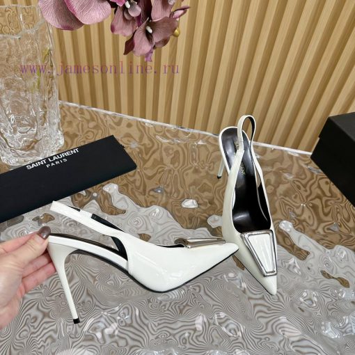 Top YSL - Saint Laurent Paris runway updates with pointed toe and square buckle, slim heel d8jopy0zj - Image 4