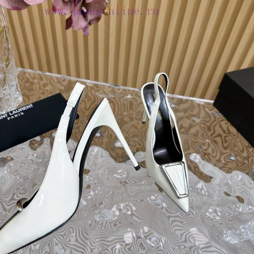 Top YSL - Saint Laurent Paris runway updates with pointed toe and square buckle, slim heel d8jopy0zj - Image 5