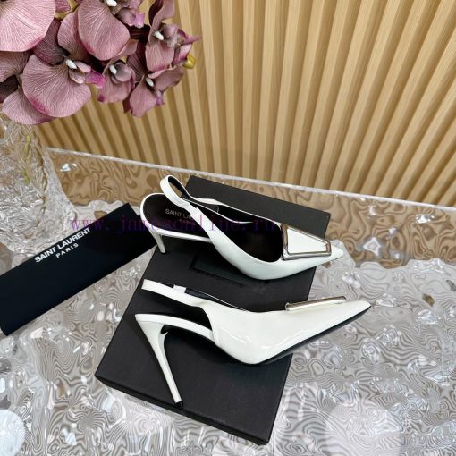 Top YSL - Saint Laurent Paris runway updates with pointed toe and square buckle, slim heel d8jopy0zj - Image 7