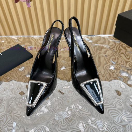 Top YSL - Saint Laurent Paris runway updates with pointed toe and square buckle, slim heel dlttv2gsc - Image 3