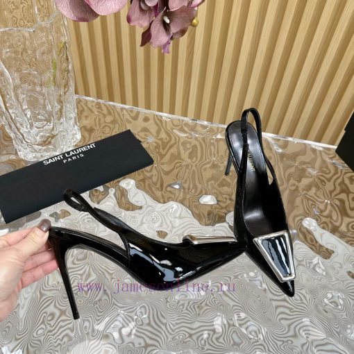 Top YSL - Saint Laurent Paris runway updates with pointed toe and square buckle, slim heel dlttv2gsc - Image 6