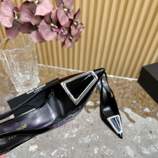 Top YSL - Saint Laurent Paris runway updates with pointed toe and square buckle, slim heel dlttv2gsc - Image 9