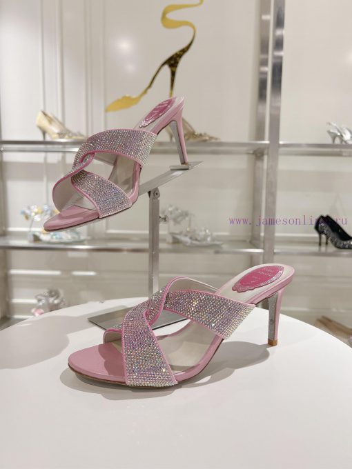 Top tierR ᴇɴᴇ C ᴀᴏᴠɪʟᴀ | 2024s 𝐒 RC MAELA series, cross gradient crystal slim heel open toe f4fnu53j - Image 4