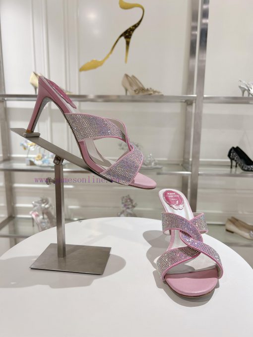 Top tierR ᴇɴᴇ C ᴀᴏᴠɪʟᴀ | 2024s 𝐒 RC MAELA series, cross gradient crystal slim heel open toe f4fnu53j - Image 6