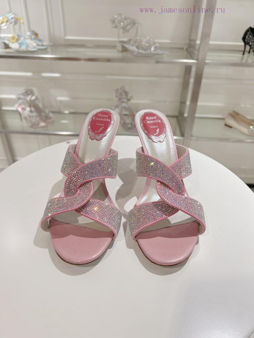 Top tierR ᴇɴᴇ C ᴀᴏᴠɪʟᴀ | 2024s 𝐒 RC MAELA series, cross gradient crystal slim heel open toe f4fnu53j - Image 7