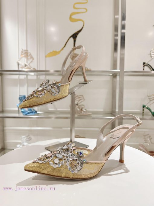 Top versionR ᴇɴᴇ C ᴀᴏᴠɪʟᴀ | 2024s 𝐒 Heavy Industry RC Crystal Gemstone Lace Wedding Shoes Seijhthnqi - Image 4