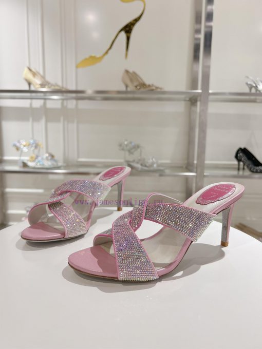 Top tierR ᴇɴᴇ C ᴀᴏᴠɪʟᴀ | 2024s 𝐒 RC MAELA series, cross gradient crystal slim heel open toe f4fnu53j - Image 8