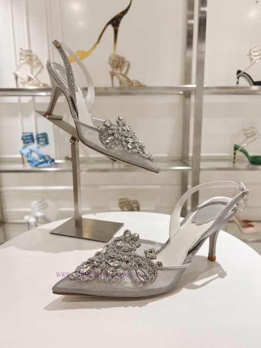 Top versionR ᴇɴᴇ C ᴀᴏᴠɪʟᴀ | 2024s 𝐒 Heavy Industry RC Crystal Gemstone Lace Wedding Shoes Sew95m3832 - Image 2