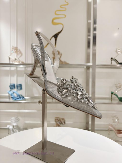 Top versionR ᴇɴᴇ C ᴀᴏᴠɪʟᴀ | 2024s 𝐒 Heavy Industry RC Crystal Gemstone Lace Wedding Shoes Sew95m3832 - Image 3