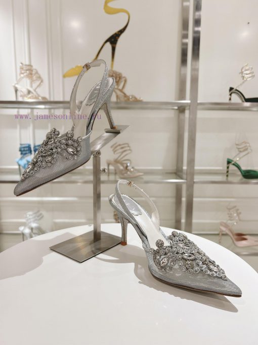 Top versionR ᴇɴᴇ C ᴀᴏᴠɪʟᴀ | 2024s 𝐒 Heavy Industry RC Crystal Gemstone Lace Wedding Shoes Sew95m3832 - Image 5