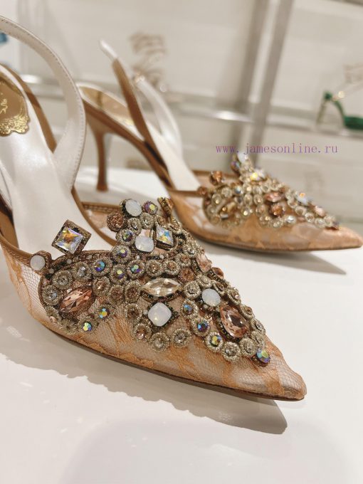 Top versionR ᴇɴᴇ C ᴀᴏᴠɪʟᴀ | 2024s 𝐒 Heavy Industry RC Crystal Gemstone Lace Wedding Shoes Sew93g4crx - Image 10