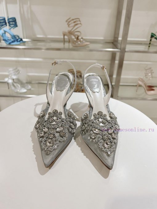Top versionR ᴇɴᴇ C ᴀᴏᴠɪʟᴀ | 2024s 𝐒 Heavy Industry RC Crystal Gemstone Lace Wedding Shoes Sew95m3832 - Image 7