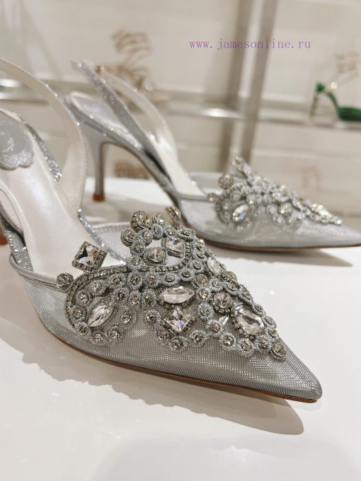 Top versionR ᴇɴᴇ C ᴀᴏᴠɪʟᴀ | 2024s 𝐒 Heavy Industry RC Crystal Gemstone Lace Wedding Shoes Sew95m3832 - Image 10