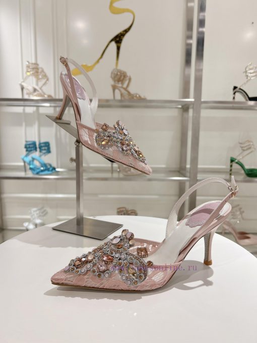 Top versionR ᴇɴᴇ C ᴀᴏᴠɪʟᴀ | 2024s 𝐒 Heavy Industry RC Crystal Gemstone Lace Wedding Shoes Seu74ehv28
