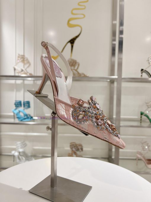 Top versionR ᴇɴᴇ C ᴀᴏᴠɪʟᴀ | 2024s 𝐒 Heavy Industry RC Crystal Gemstone Lace Wedding Shoes Seu74ehv28 - Image 3
